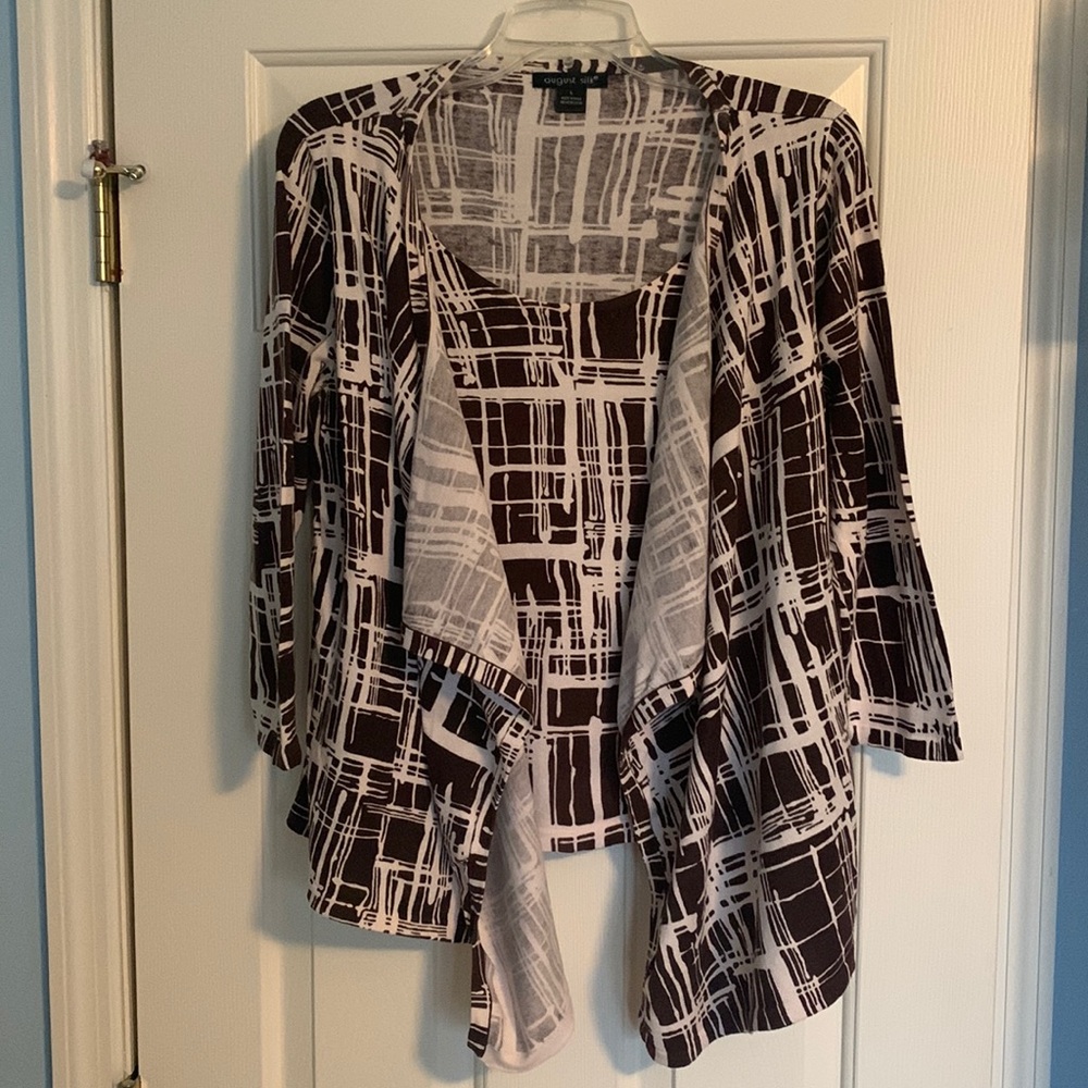 Faux Cardigan Lightweight Sweater